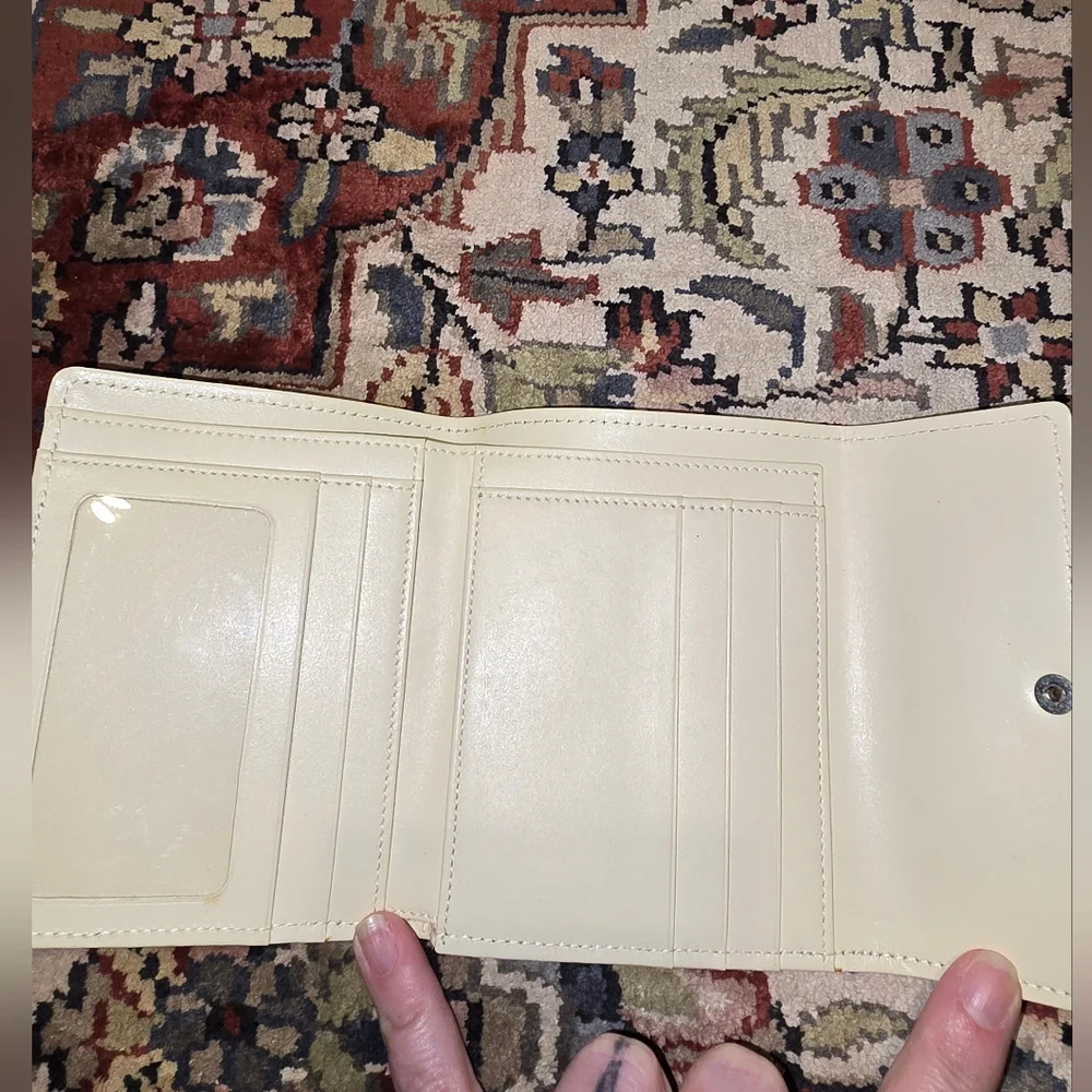 Loewe Cream and Black Leather Wallet
